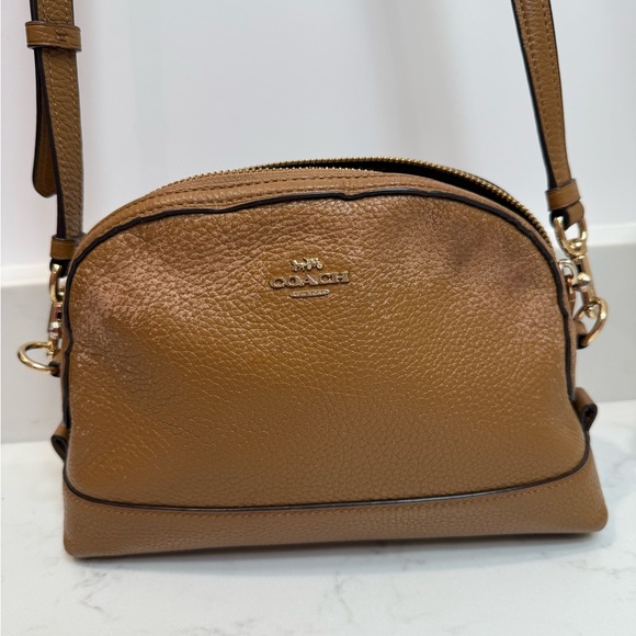 Coach Handbags - Coach Tan Leather Crossbody Bag